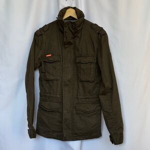 Superdry International Men's Rookie Military Jacket Brown Size S EUC